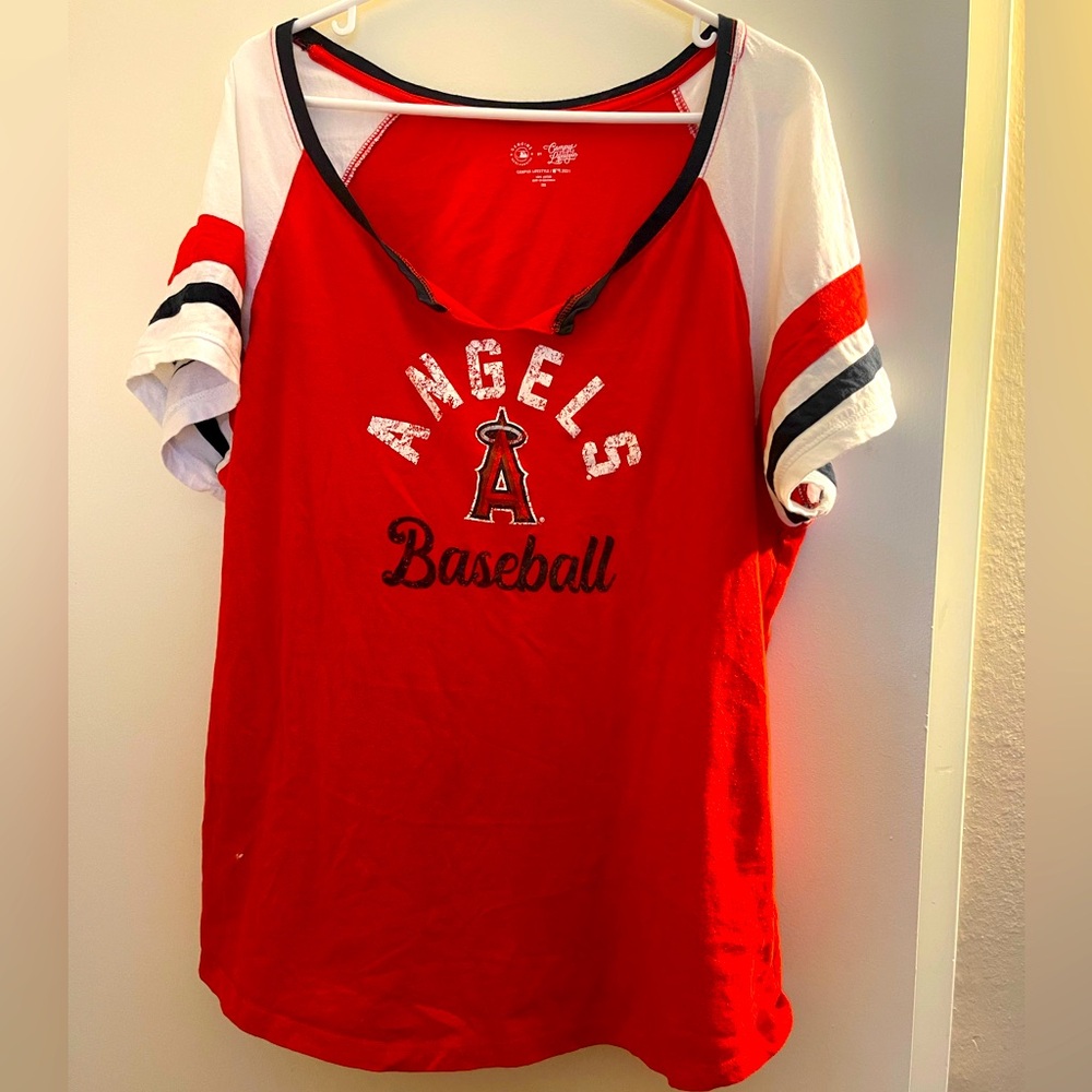 Campus Lifestyle Women's MLB Los Angeles Angels Baseball Low-cut Shirt